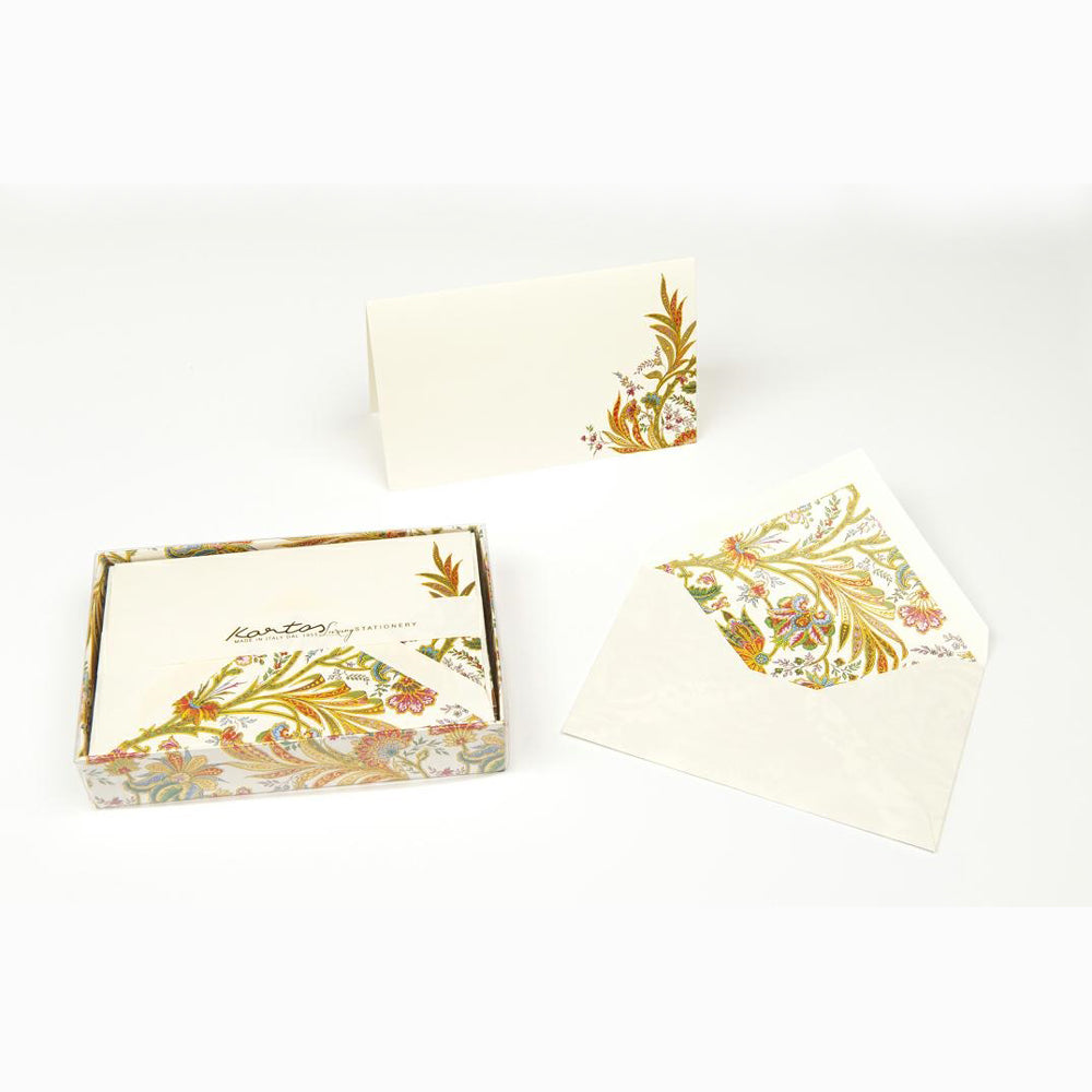 Italian Florentine Cipro Foldover Card &amp; Envelope Set (10ct.) 3.35"x 5.31" I Kartos Italy