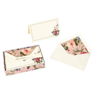 Italian Rose Foldover Card & Envelope Set (10ct.) 3.35"x 5.31" I Kartos Italy