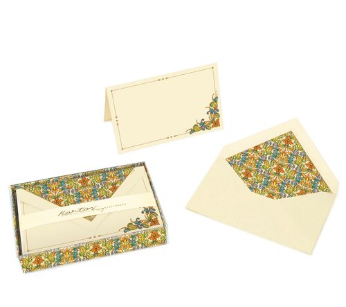Italian Florentine Flores Foldover Card &amp; Envelope Set (10ct.) 3.35"x 5.31" I Kartos Italy