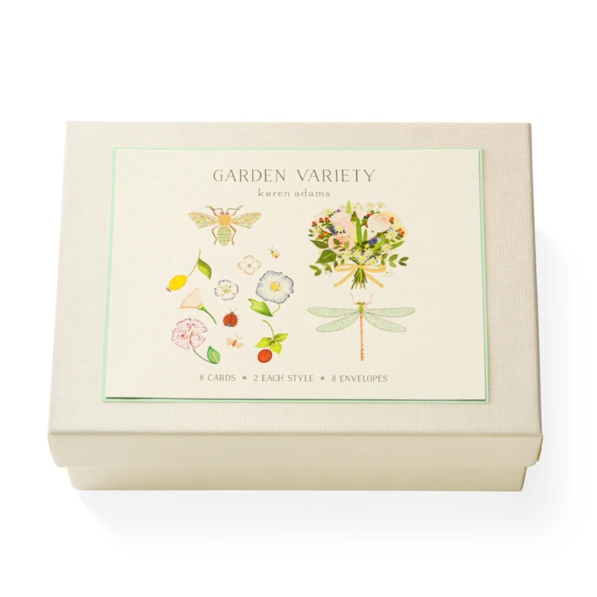 Karen Adams - Garden Variety Note Card Box  (5.5" x 4.25")