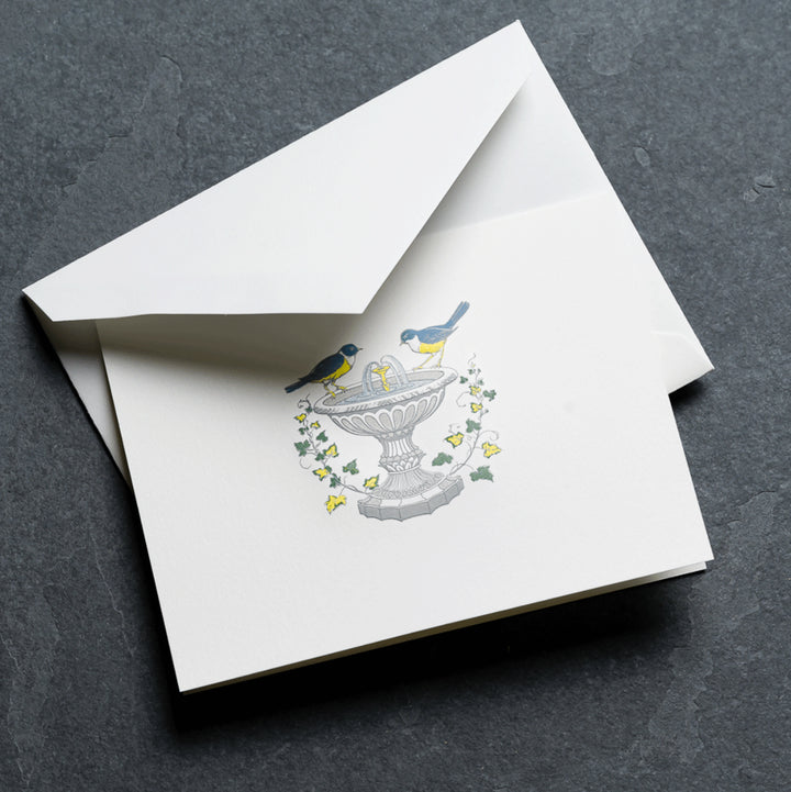 Crane Birdbath Note Card