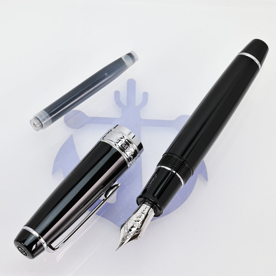 Sailor KOP Professional Gear Black & Silver Trim 21k Fountain Pen