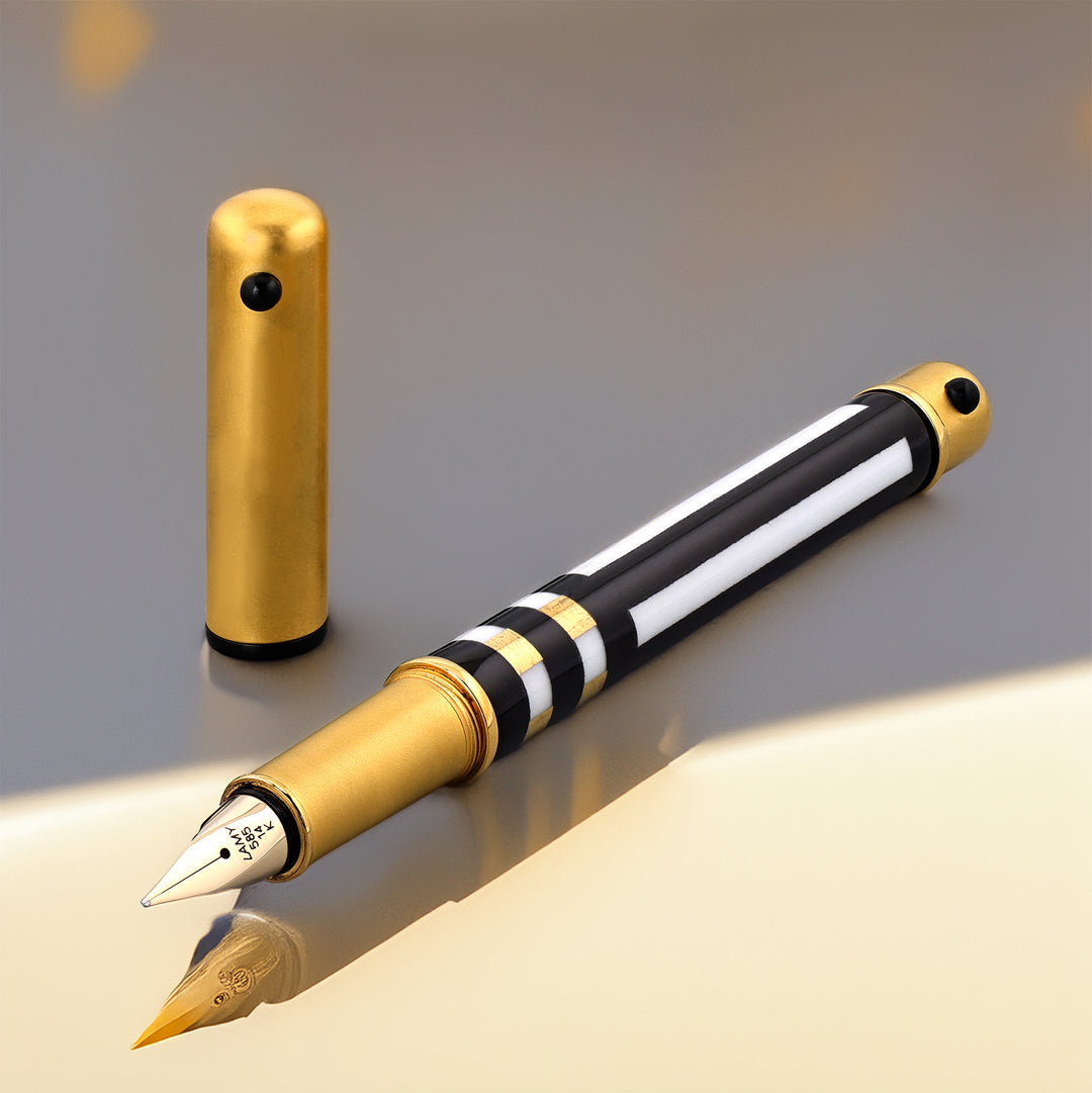 Lamy Lady Black/Gold/White Plaid Rosenthal Porcelain Fountain Pen
