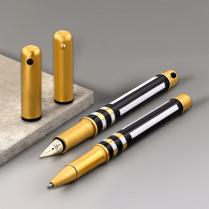 Lamy Lady Black/Gold/White Plaid Rosenthal Porcelain Fountain Pen