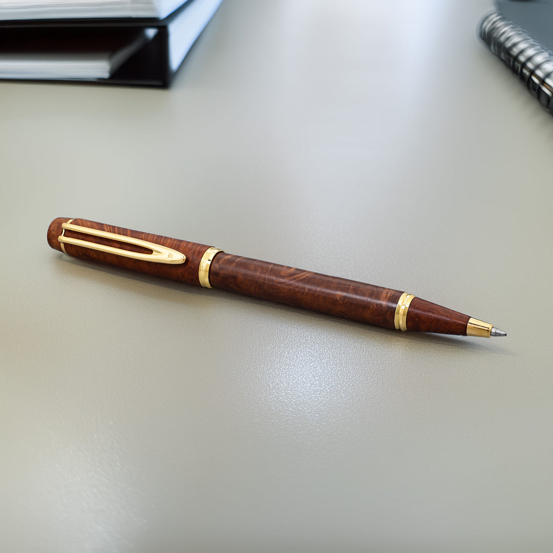 Waterman Le Man 100 Briarwood Ballpoint Pen – 1987 Limited Wood Edition