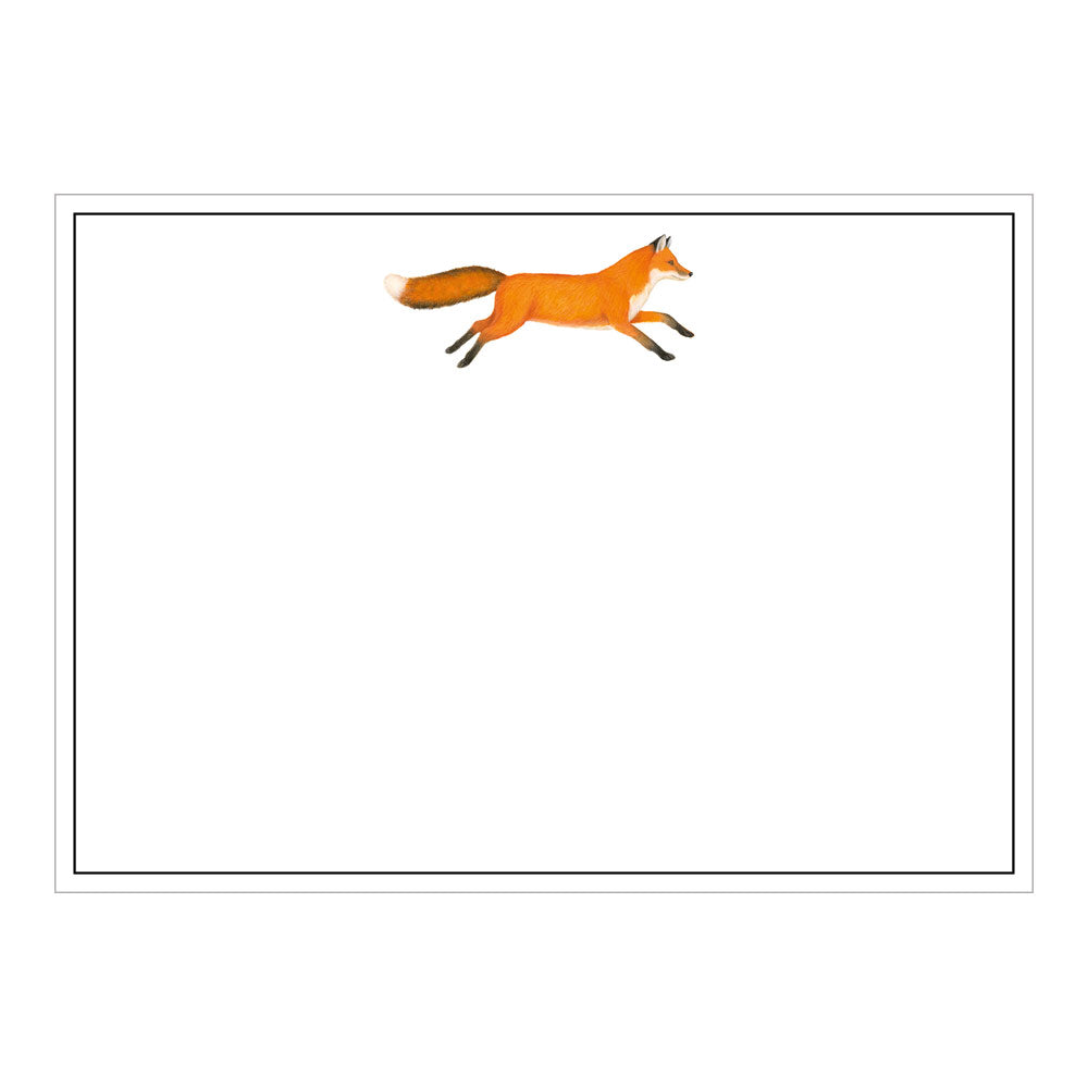LEAPING FOX Correspondence Card 6.125" x W 4.875" (12 Flat Cards and Envelopes)