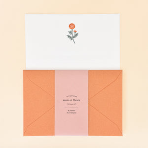 Japanese Letterpress Poppy Letter Set