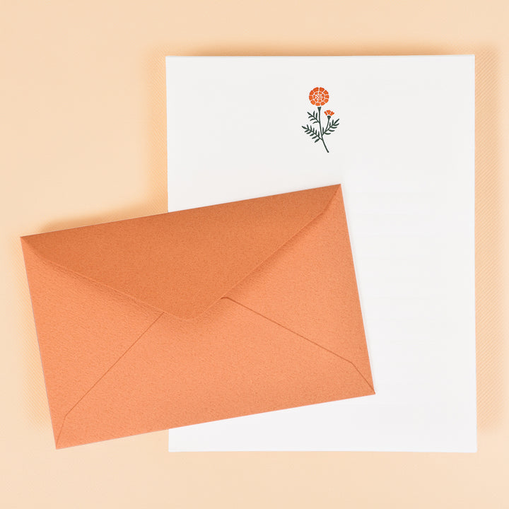 Japanese Letterpress Poppy Letter Set