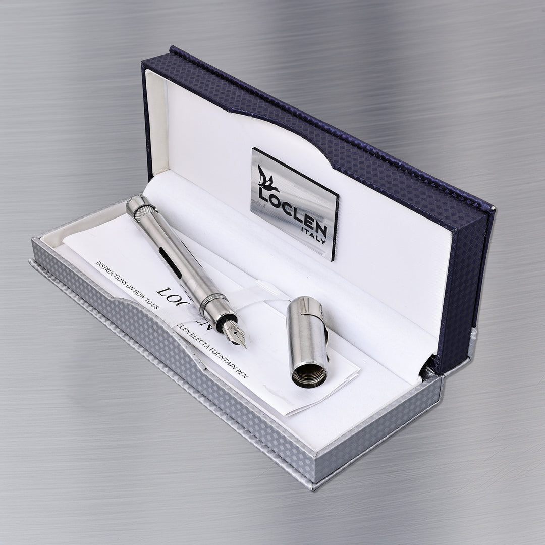 LOCLEN Electa Fountain Pen - Brushed Chrome – The Pleasure of Writing