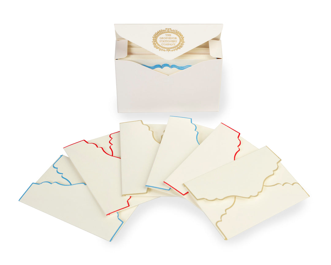Grosvenor Cards & Envelopes - Ecru Enclosures – Mixed colours (12ct.)