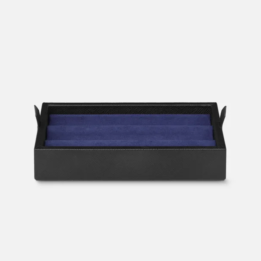 Montblanc Leather Desk Box for 3 Writing Instruments & Ink Bottle - Black