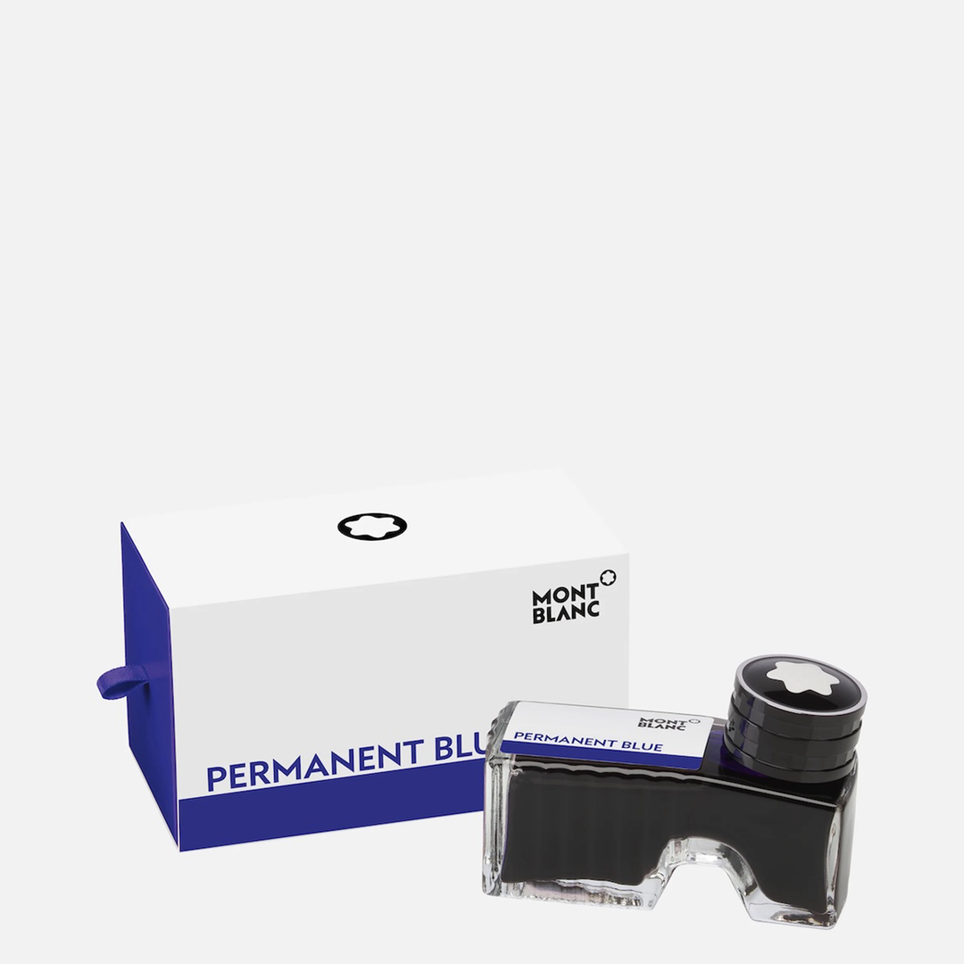 Montblanc 60ml Ink Bottle in Permanent Blue by Mont Blanc. 