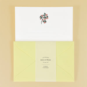 Japanese Letterpress Nandina Berry Writing Set