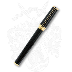 S.T. Dupont Montparnasse Black Lacquer and Gold Fountain Pen