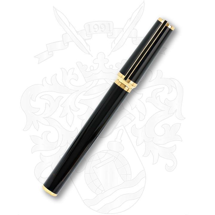 S.T. Dupont Montparnasse Black Lacquer and Gold Fountain Pen
