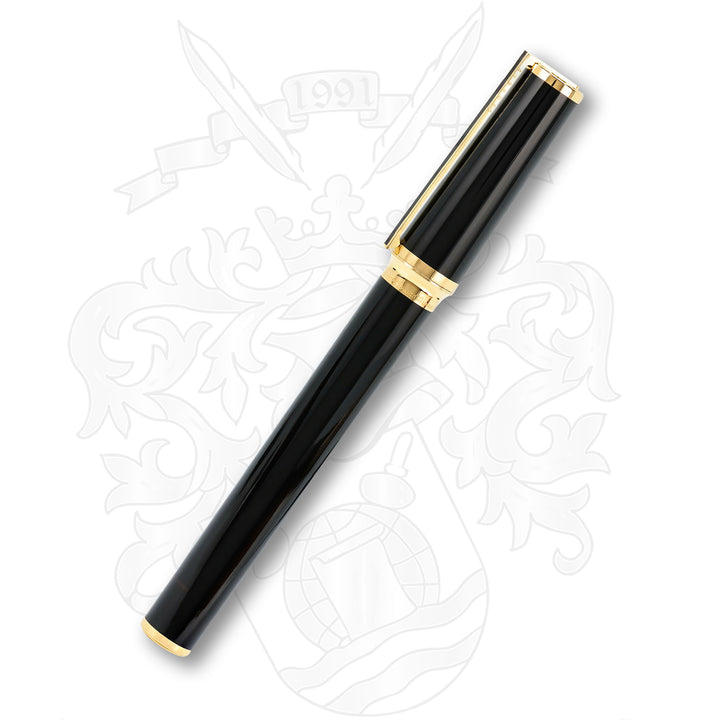 S.T. Dupont Montparnasse Black Lacquer and Gold Fountain Pen