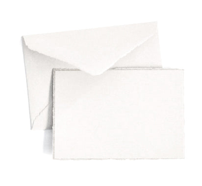 DECKLE SMALL NOTECARD GOLD LINE - WHITE | Original Crown Mill