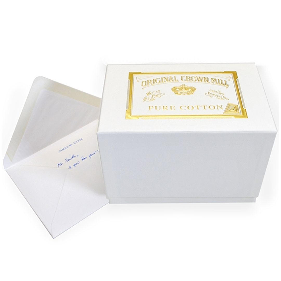 Crown Mill - Classic Laid Note Card Presentation Boxes - Pure Cotton