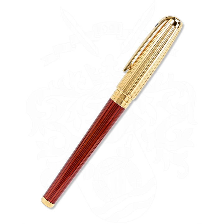 S.T. Dupont Olympio Red Stripe with Gold Cap FP