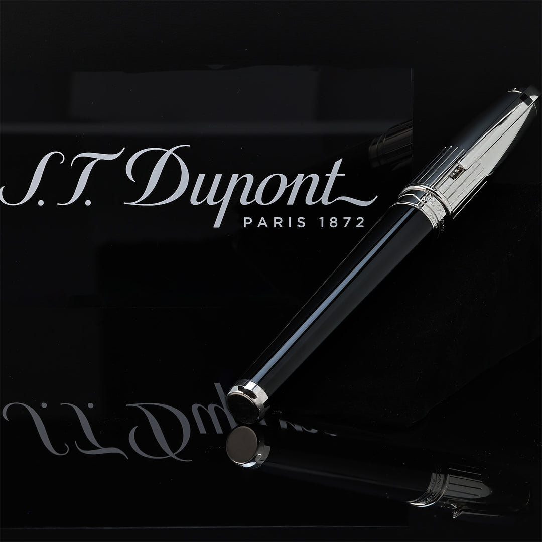 S.T. Dupont Olympio XL Black Lacquer & Palladium Lines FP