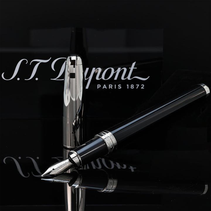 S.T. Dupont Olympio XL Black Lacquer & Palladium Lines FP