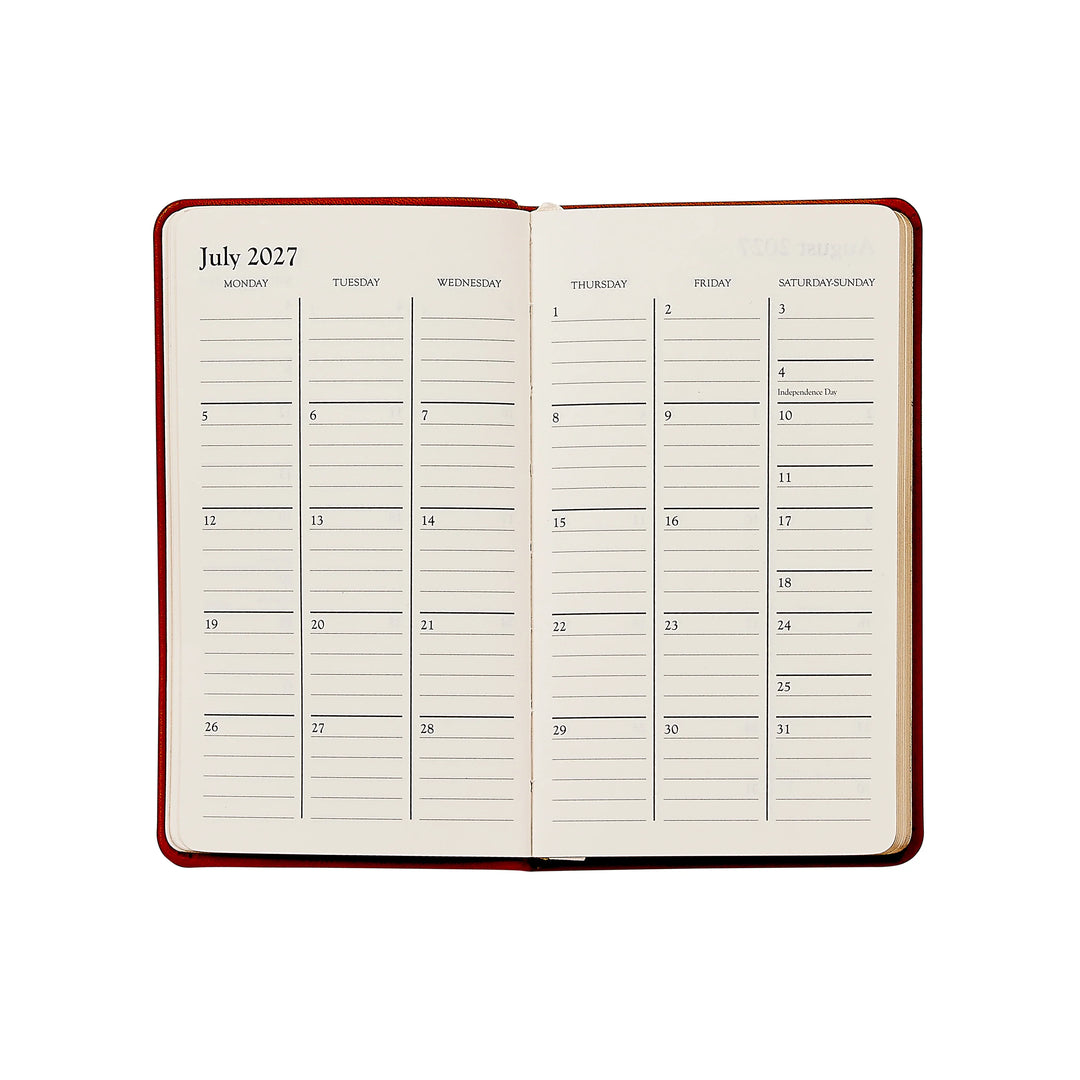 Graphic Image 2027 Pocket Datebook- Embossed Croc Leather 3"x5"