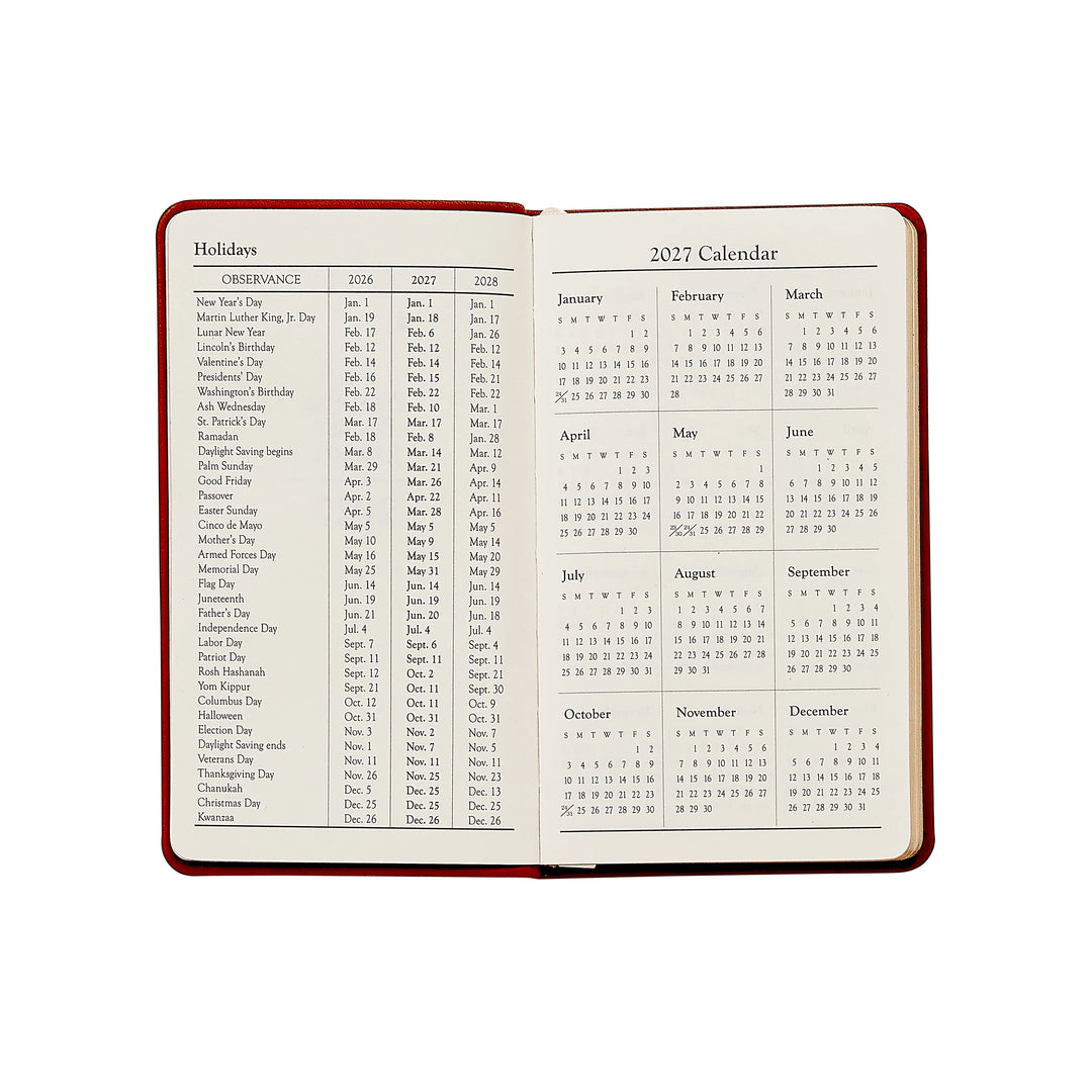 Graphic Image 2027 Pocket Datebook- Embossed Croc Leather 3"x5"