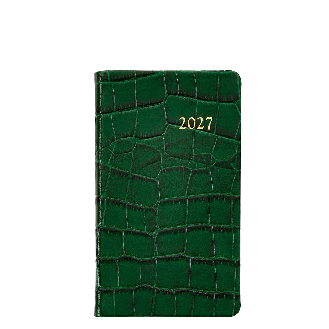 Graphic Image 2027 Pocket Datebook- Embossed Croc Leather 3"x5"
