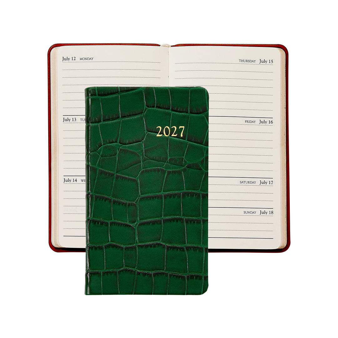 Graphic Image 2027 Pocket Datebook- Embossed Croc Leather 3"x5"