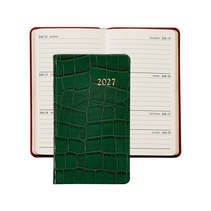 Graphic Image 2027 Pocket Datebook- Embossed Croc Leather 3"x5"