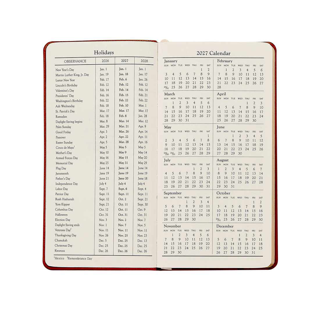 Graphic Image 2027 Pocket Datebook- Embossed Croc Leather 3 1/4"x6"