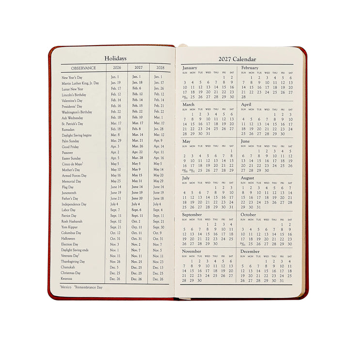 Graphic Image 2027 Pocket Datebook- Traditional Leather 3 1/4"x6"
