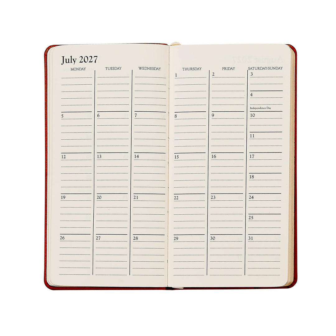 Graphic Image 2027 Pocket Datebook- Embossed Croc Leather 3 1/4"x6"