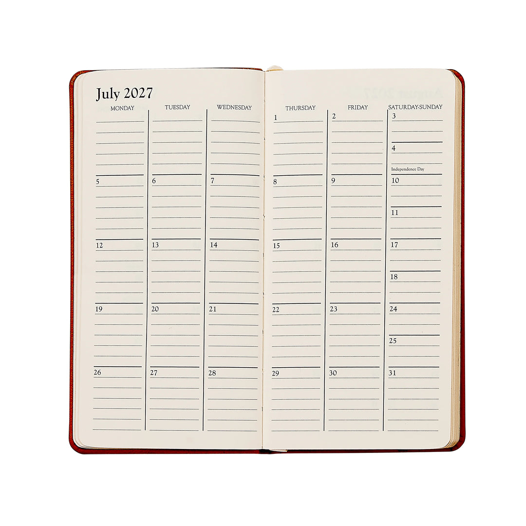 Graphic Image 2027 Pocket Datebook- Pebble Grain Leather 3 1/4"x6"