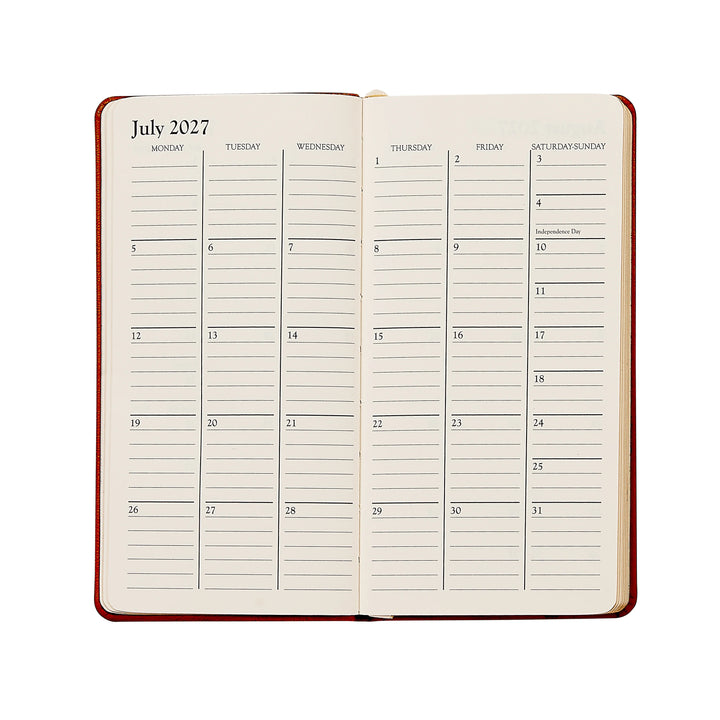 Graphic Image 2027 Pocket Datebook- Pebble Grain Leather 3 1/4"x6"