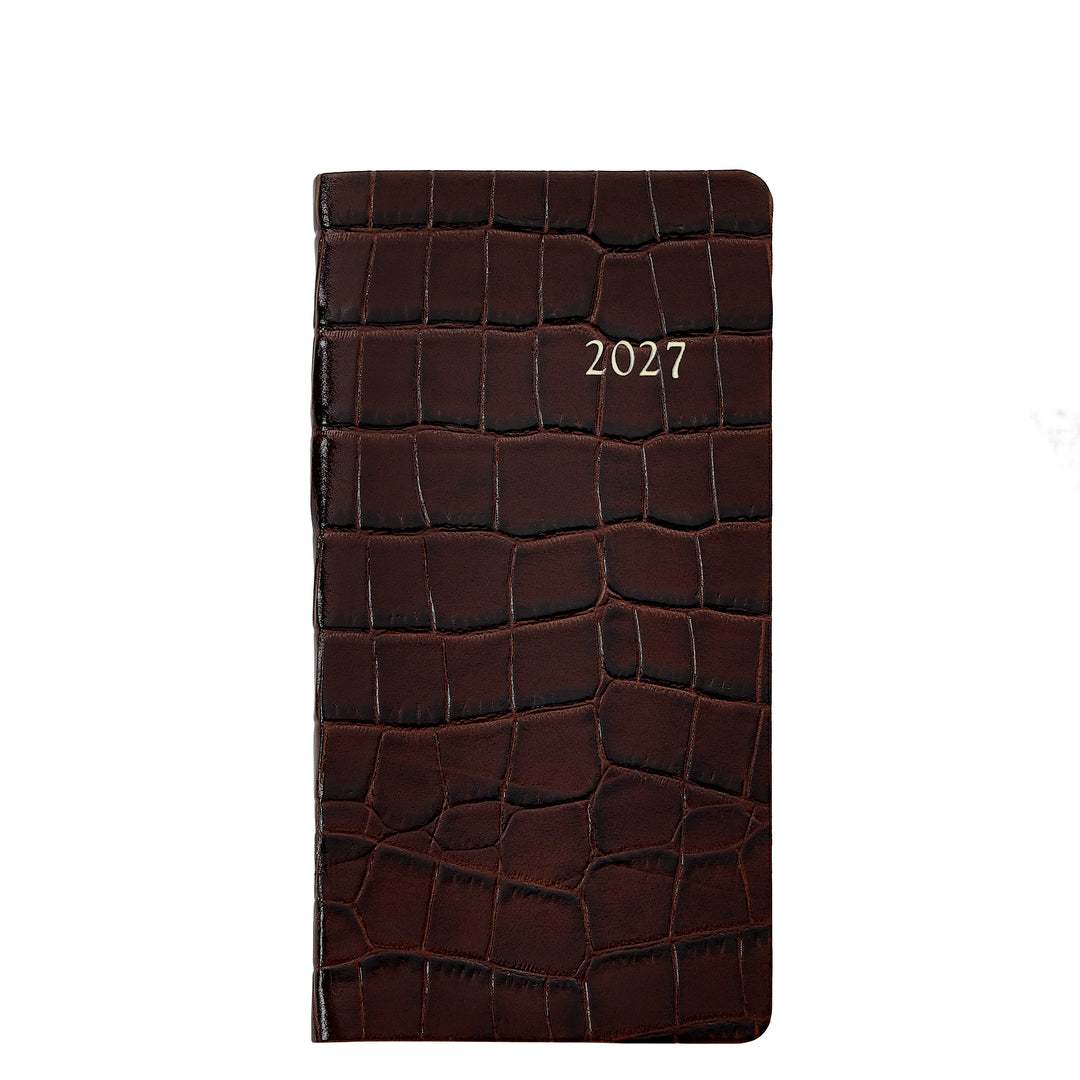 Graphic Image 2027 Pocket Datebook- Embossed Croc Leather 3 1/4"x6"