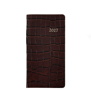 Graphic Image 2027 Pocket Datebook- Embossed Croc Leather 3 1/4"x6"