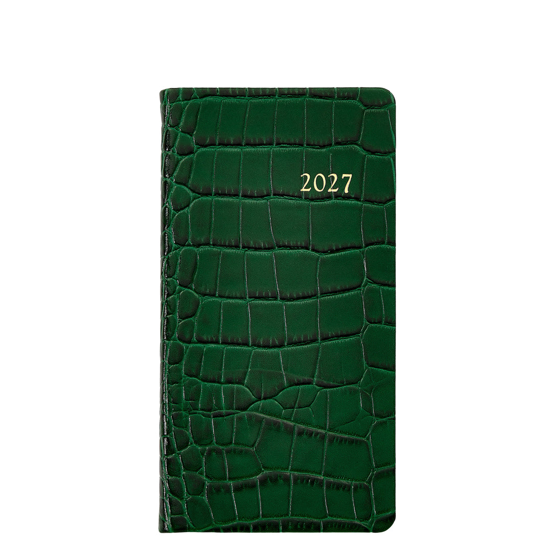 Graphic Image 2027 Pocket Datebook- Embossed Croc Leather 3 1/4"x6"
