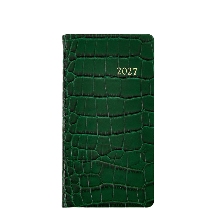 Graphic Image 2027 Pocket Datebook- Embossed Croc Leather 3 1/4"x6"