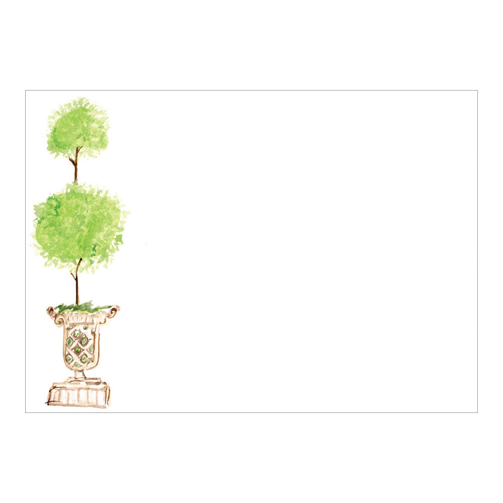 PAINTED TOPIARY Correspondence Card 6.125" x W 4.875" (12 Flat Cards and Envelopes)