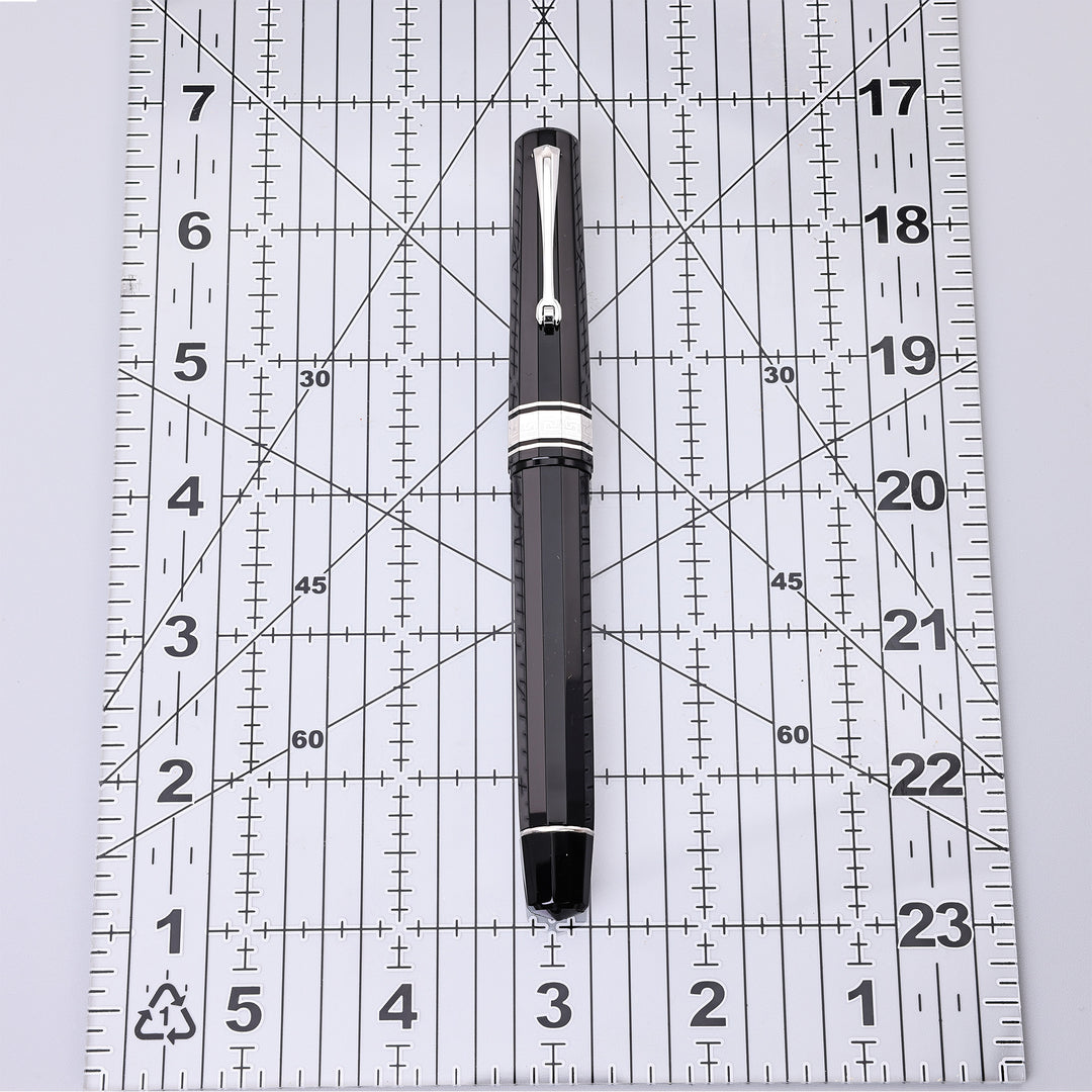 Omas Paragon Black And Silver Fountain Pen