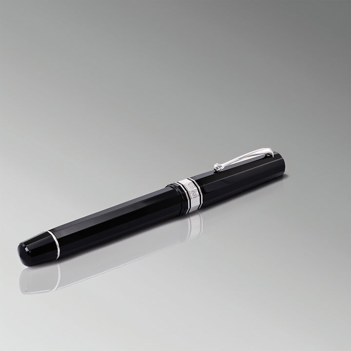 Omas Paragon Black And Silver Fountain Pen