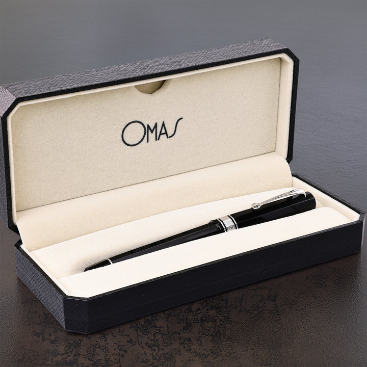 Omas Paragon Black And Silver Fountain Pen