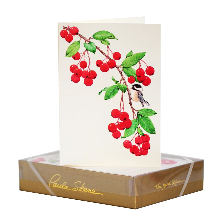 Paula Skene Boxed Notecards (8ct) - Birds and Berries