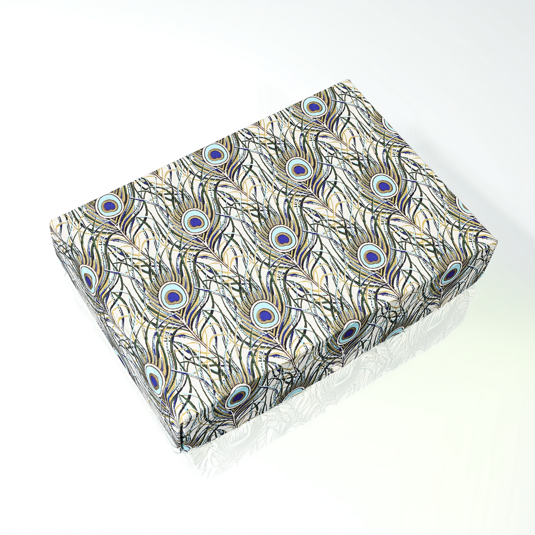 Blue Peacock Initial "O" - Folded Cards &amp; Lined Envelopes 4.10" x 6.30" (10ct.)