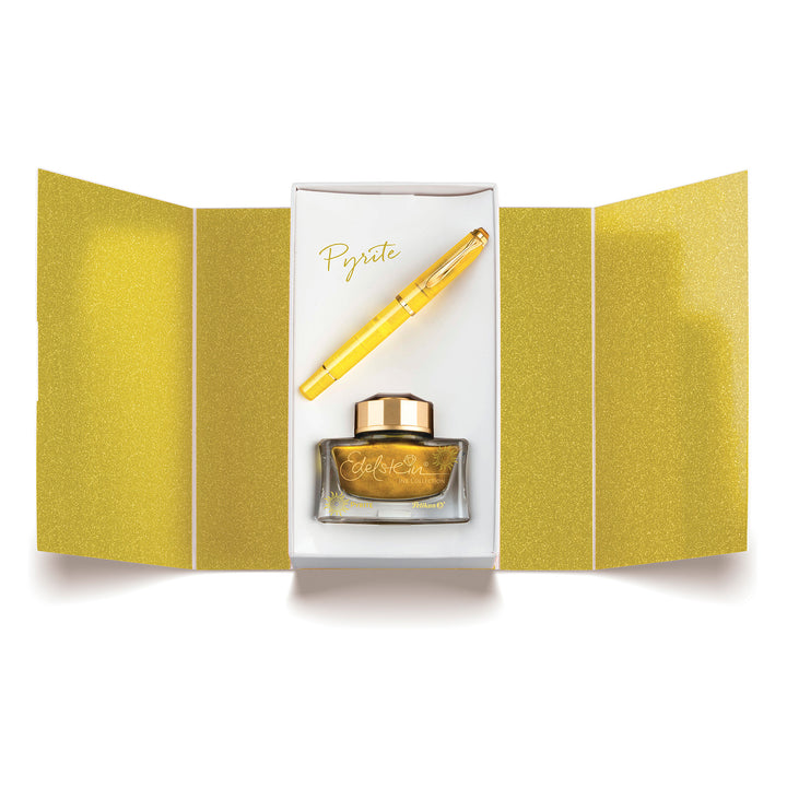 Pelikan Classic M200 Fountain Pen Pyrite Gift Set with Edelstein Ink
