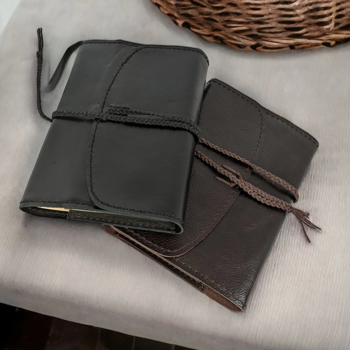 The Pleasure of Writing Leather Travel Journal with Tie and Bookmark