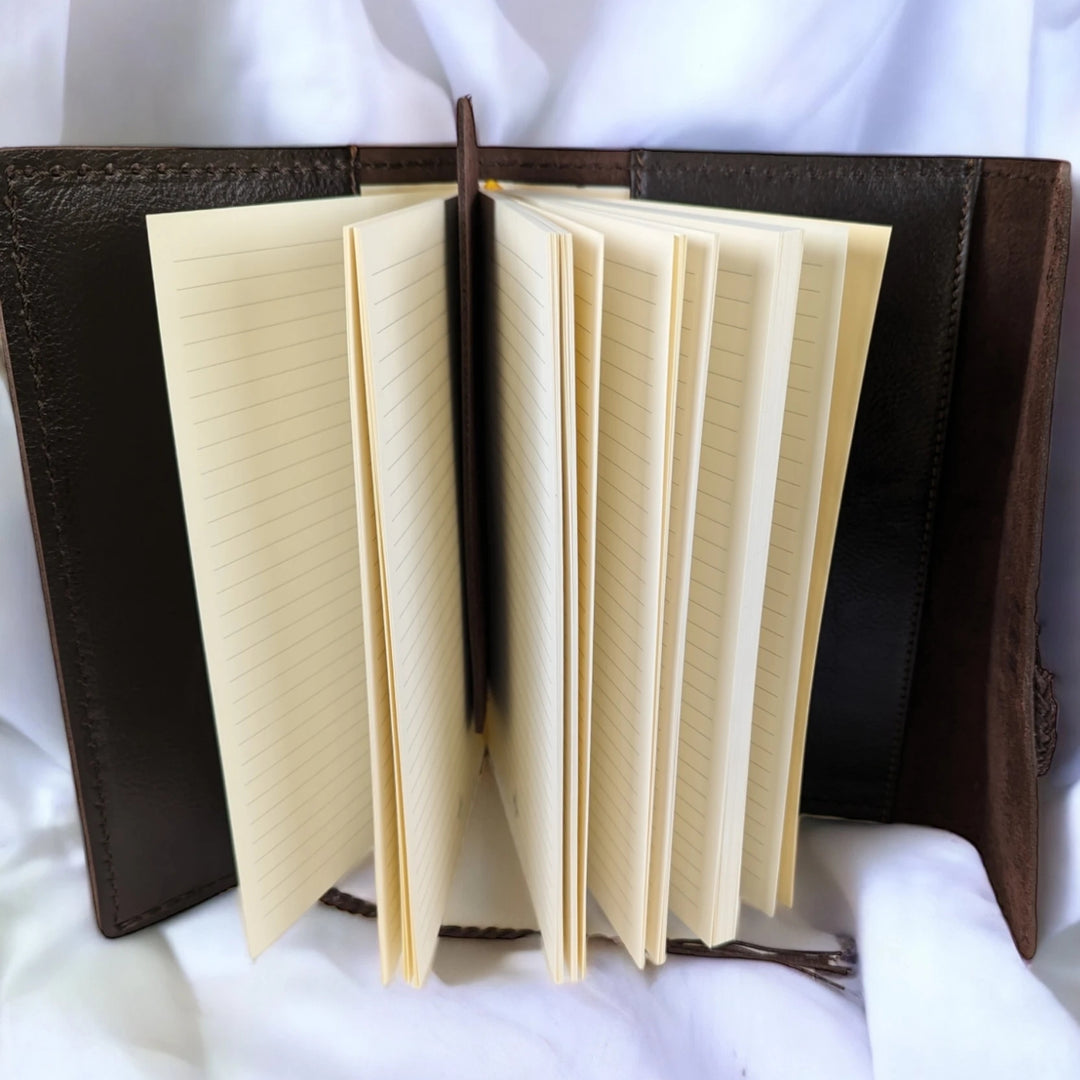 The Pleasure of Writing Leather Travel Journal with Tie and Bookmark