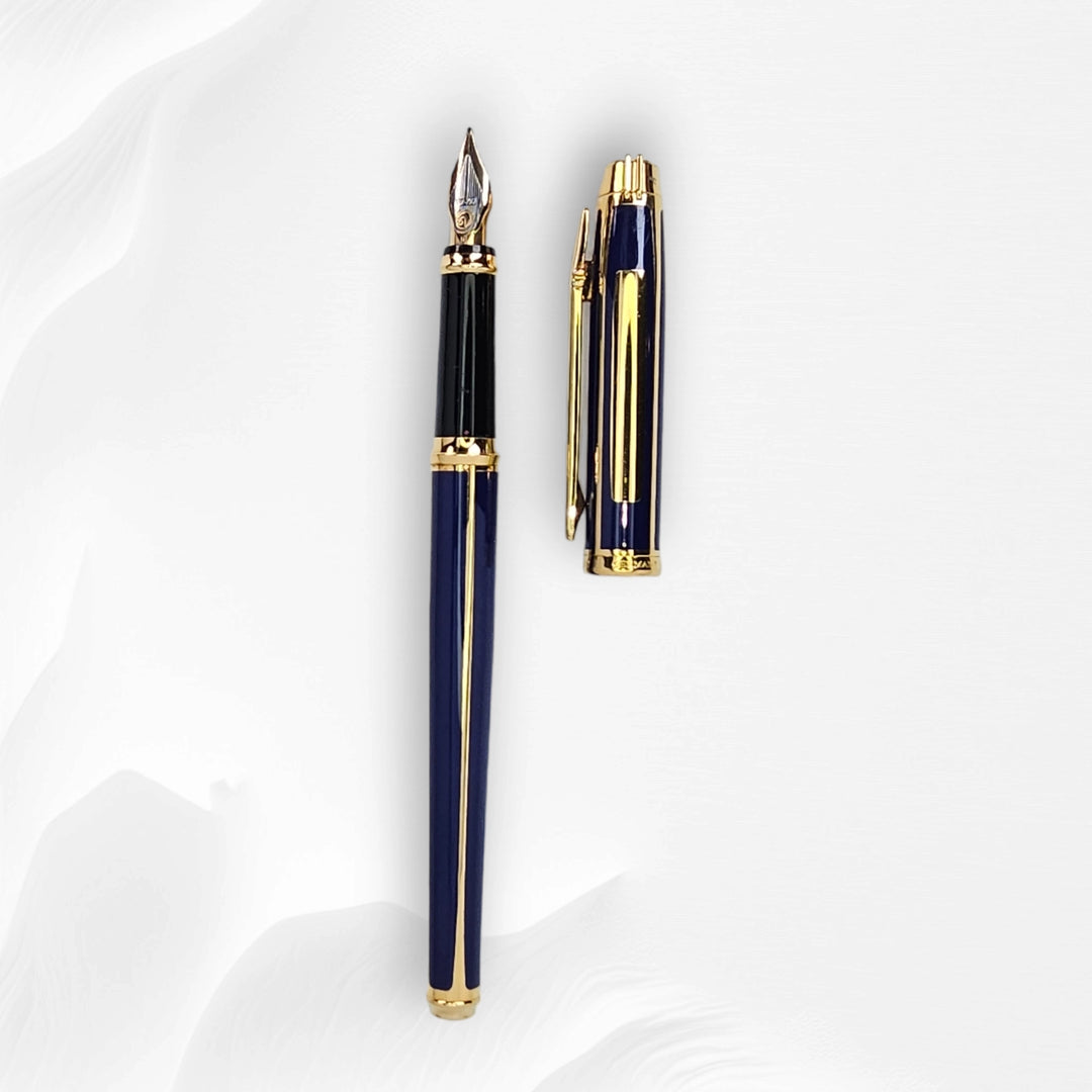 Elysee Parthenon Lacquer Classique 2 Pen Box Set - Black and Royal Blue 18k Nib medium