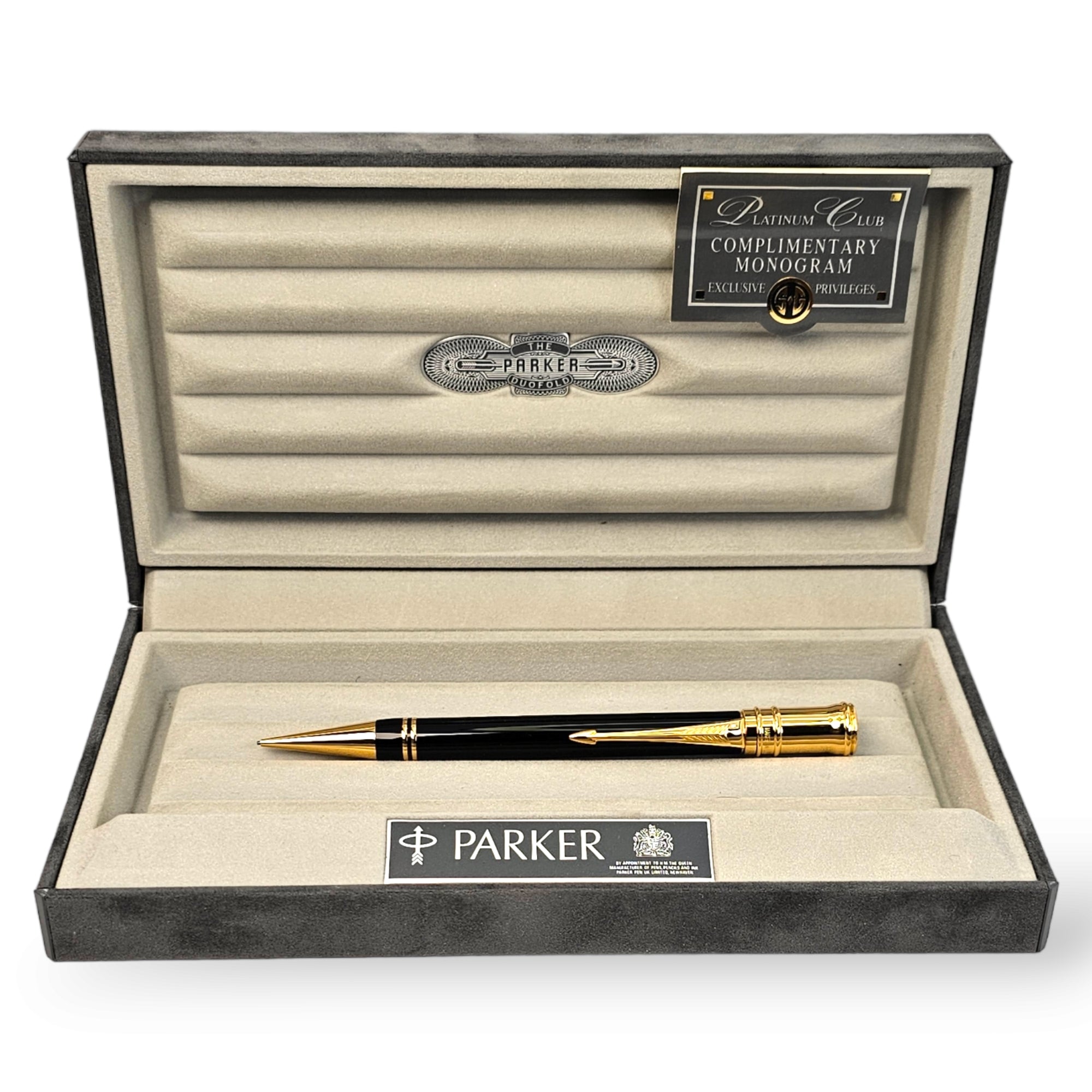 Parker Duofold Mechanical Pencil 0.7mm Black with Gold Trim